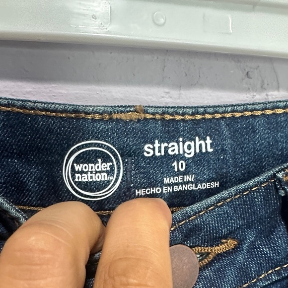 NEW Wonder Nation Kids Straight Leg Jeans in Dark Blue size 10 - Picture 2 of 5